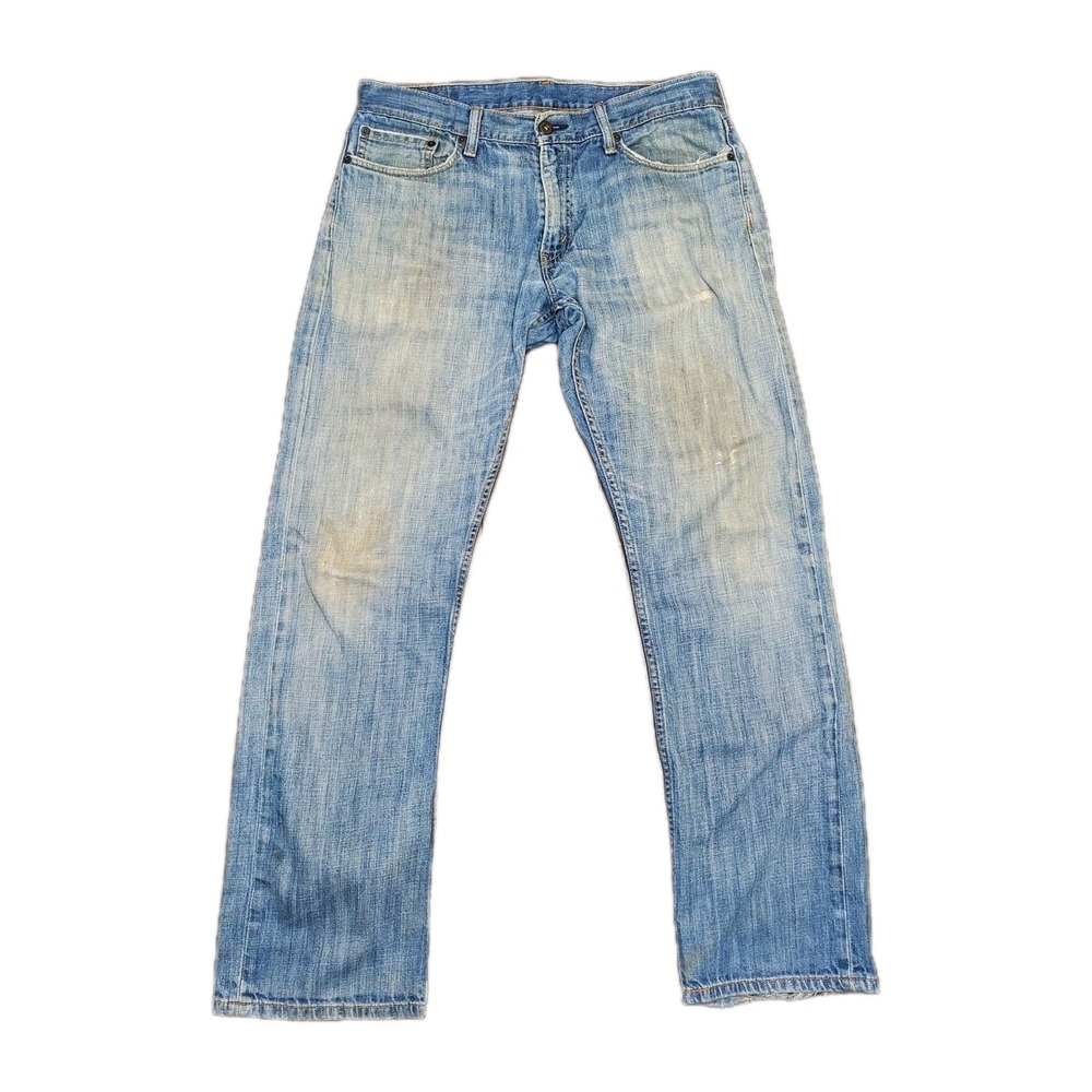 Y2K Levi's 514 Men's Relaxed Fit Loose Jeans Blue Distressed 33×32 Grunge